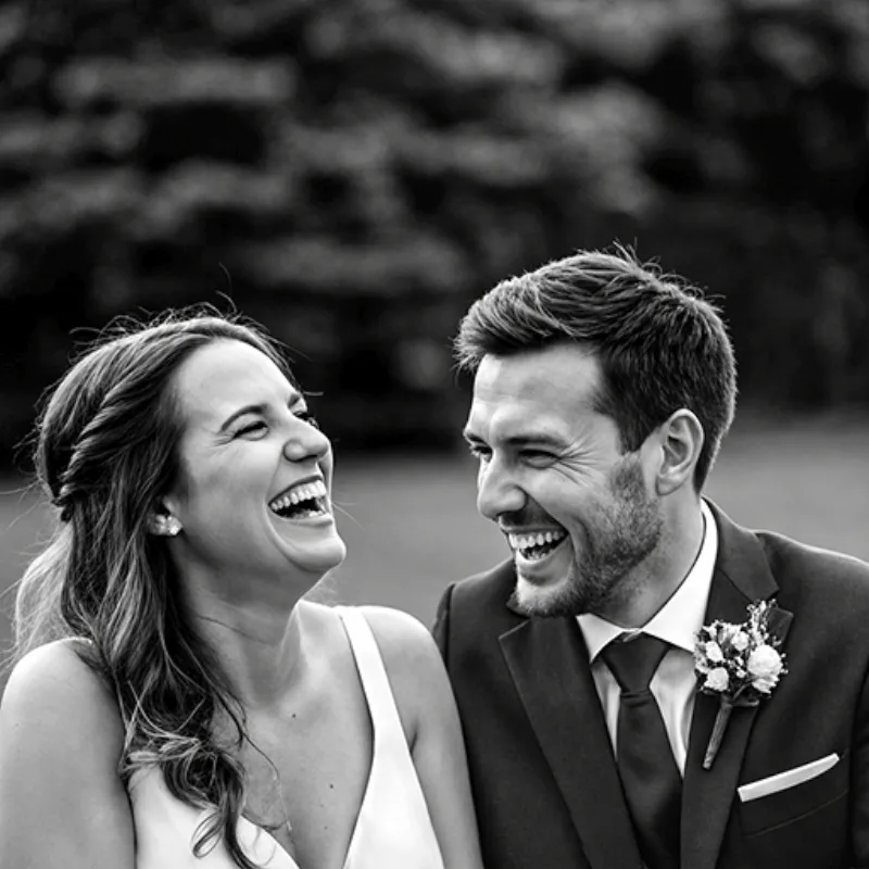 Fotografia de casamento a preto e branco